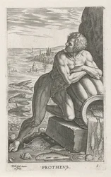 Dieu de la mer Protée (Prothevs, Rivier- en zeegoden, Semideorum Marinorum amnicorumque sigillariae imagines perelegantes)