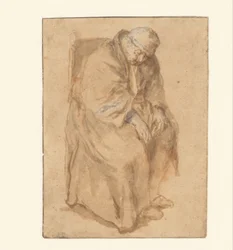 Joost van den Vondel, dormant dans une chaise