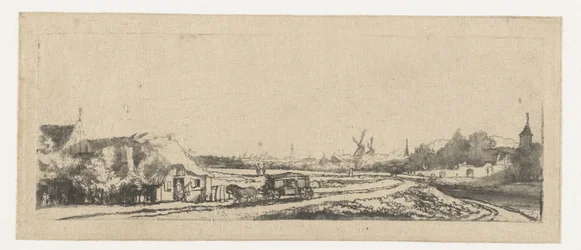 Paysage avec une calèche