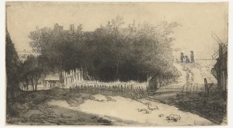 Paysage avec une clôture blanche