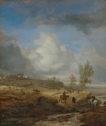 Paysage de dunes nuageux
