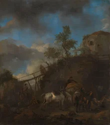 Forgeron ferrant un cheval