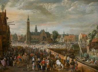 Vue du Grote Markt à Lier, début du 17ème siècle