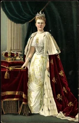 Reine Wilhelmine des Pays-Bas avec couronne, tige