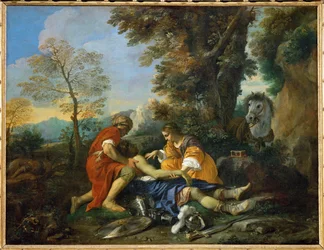 Herminie et Valfrino soignent les blassures de Tancrede …