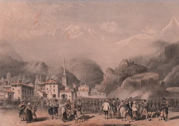 Bivouac des troupes françaises à Suse, Piémont