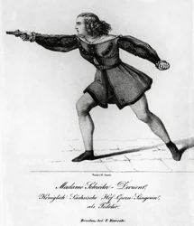 Portrait de Wilhelmine Schroder-Devrient, soprano allemande, dans le rôle de Leonora dans Fidelio ou l