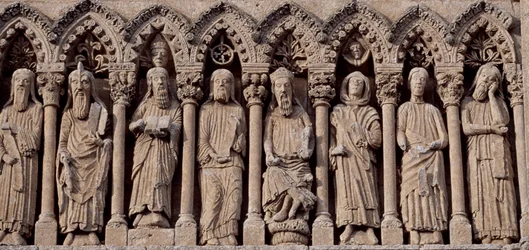 Espagne, Castille-et-León, Cathédrale de Santa Maria, Frise avec des personnages de l