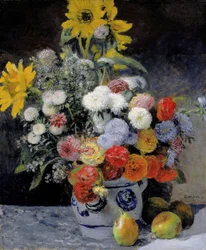 Fleurs mélangées dans un pot en terre cuite