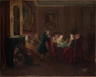 Joueurs de cartes dans un salon