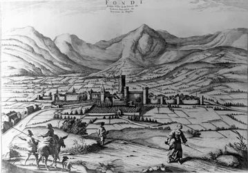 Ville de Fondi, gravure par Pieter Mortier (1661-1711) du Nouveau Théâtre de l
