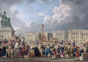 Une exécution, place de la Révolution, entre août 1793 et juin 1794