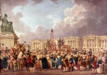 Exécution à la guillotine à Paris pendant la Révolution française, années 1790 1793-1807