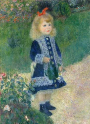 Une fille avec un arrosoir