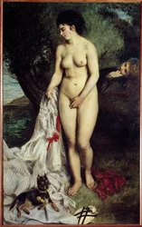 Baigneuse avec griffon