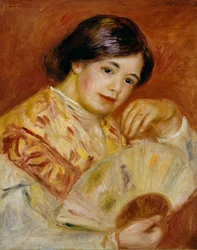 Coco avec un éventail japonais, vers 1906