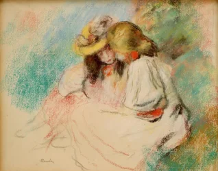 Deux fillettes lisant