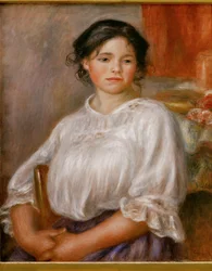 Jeune fille assise (oil on canvas)