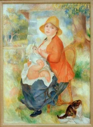Maternité. Femme allaitant son enfant