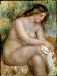 Nu assis, baigneuse s