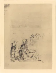 Sur la plage - À Berneval, 1892