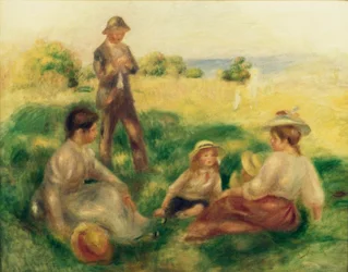 Paysage à Berneval avec personnages
