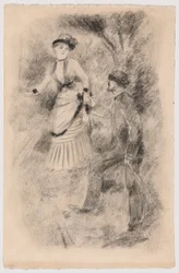 La descente du sommet : Jean Martin soutient Hélène, la fille du banquier (Illustration pour "L