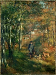 Le peintre Lecoeur dans les bois de Fontainebleau (huile sur toile)