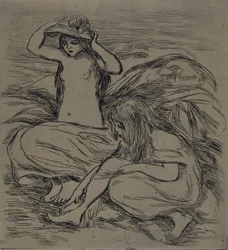 Deux femmes se baignant