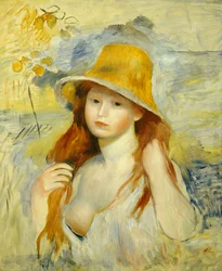 Jeune fille avec un chapeau de paille