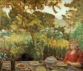 Fin de repas au jardin