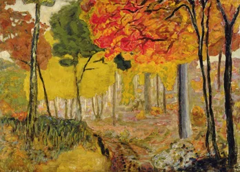Biches dans le sous-bois, vers 1900