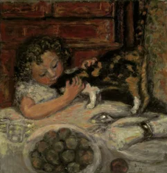 Petite fille avec chat