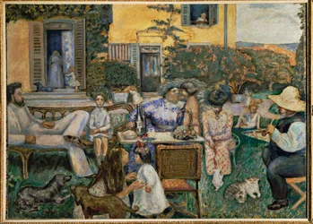 La famille Terasse, un après-midi bourgeois (huile sur toile)