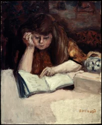 Lectrice accoudée
