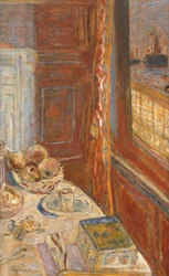 Nature morte avec des navires vus à travers la fenêtre, vers 1906