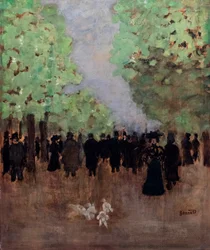Scène de rue, vers 1894 (huile sur bois)