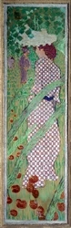 Femme en robe quadrillée