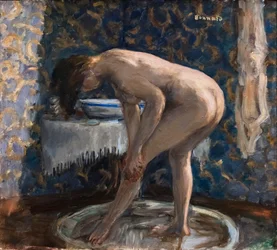 Femme avec baignoire