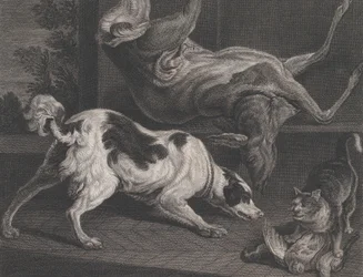 Chiens et nature morte, 1778
