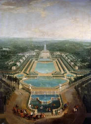 Vue générale du château et des jardins à Marly, vers 1724