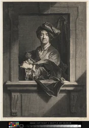 Gravure du Portrait de Hyacinthe Rigaud, fin XVIIe siècle - XVIIIe siècle