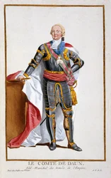 Comte de Daun, général des armées du Saint-Empire romain (1705-66) du Receuil des Estampes, représentant les Rangs et les Dignités, suivant le Costume de toutes les Nations existantes