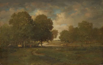 Une rivière dans un pré, probablement fin des années 1830-début des années 1840
