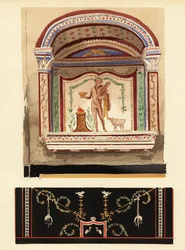 Peinture de niche de lararium dédiée à Hercule dans une annexe (Casa del Cenacolo, V)