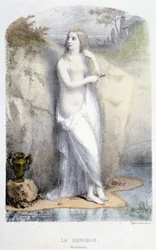 La Korrigan, fée bretonne - dans « Les femmes mythologiques », par Mery et Foelix, ill. par G. Staal, éd. par Gouet