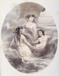 Les Ondines - dans "Les Femmes mythologiques", dessins de G. Staal, par Mery et le Cte Foelix, éd. G. de Gouet