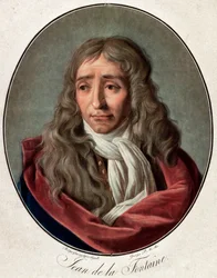 Portrait de Jean de La Fontaine (Lafontaine) (1621-1695), poète français gravé par Pierre Michel Alix (1762-1817) par Ambroise Louis Garnerey (1783-1857)
