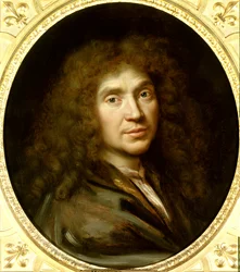 Portrait de Molière (1622-1673), Jean-Baptiste Poquelin. Dimensions : 0,55 x 0,48. Vers 1658. Chantilly, musée Condé.