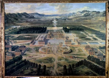 Vue du château et des jardins de Versailles, prise de l